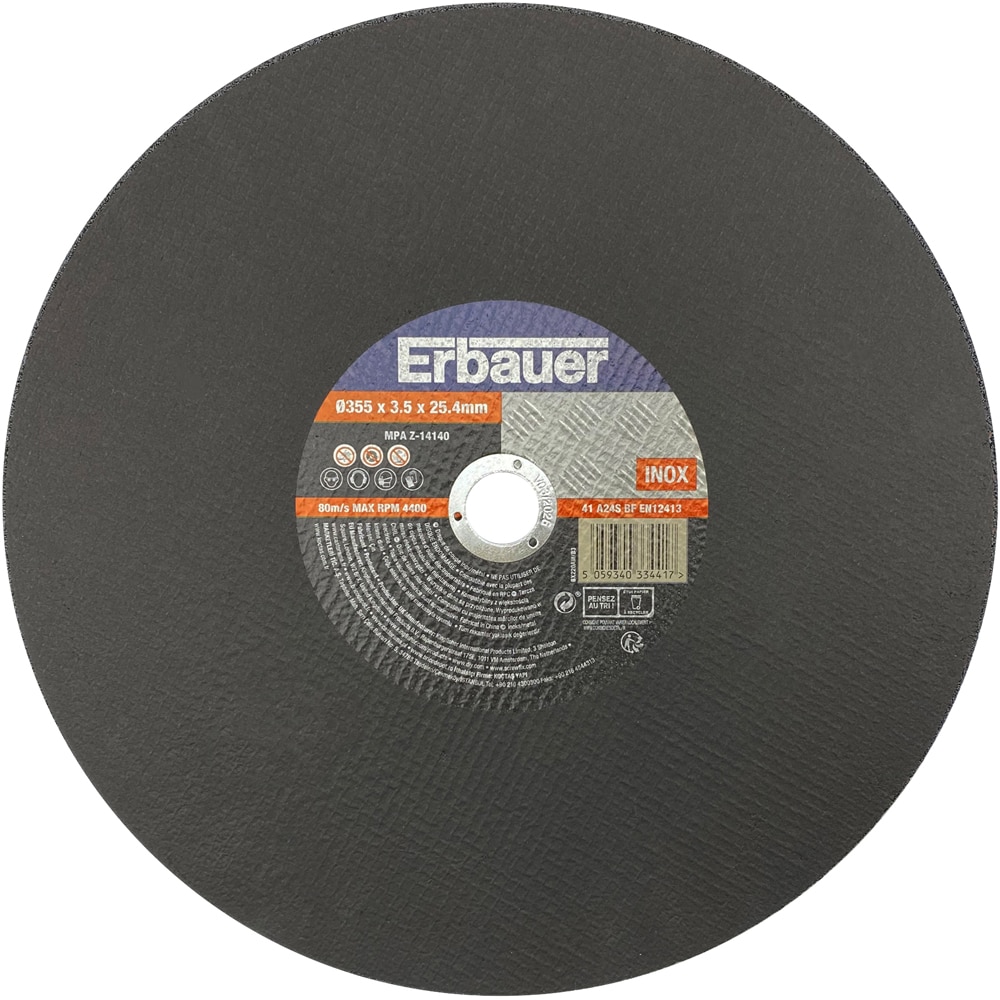 Disc polizor ERBAUER, metal, 355x25.4mm