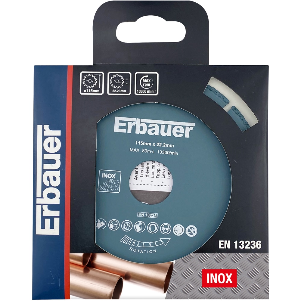 Disc polizor ERBAUER, metal, 115x22.23mm