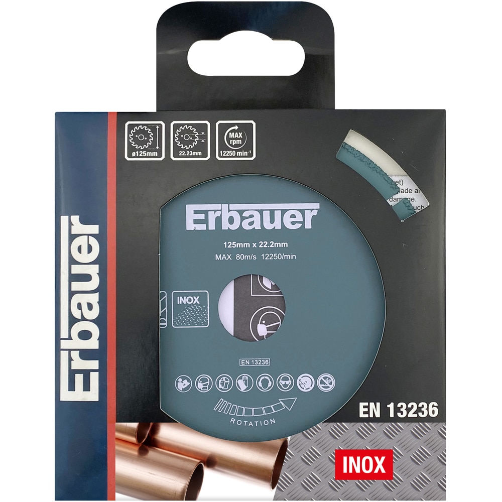 Disc polizor ERBAUER, metal, 125x22.23mm