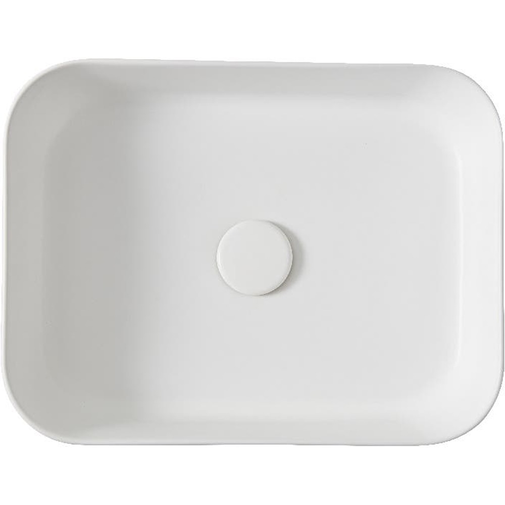 Lavoar pe blat GOODHOME Tekapo, rasina, 45 x 35 cm, alb mat