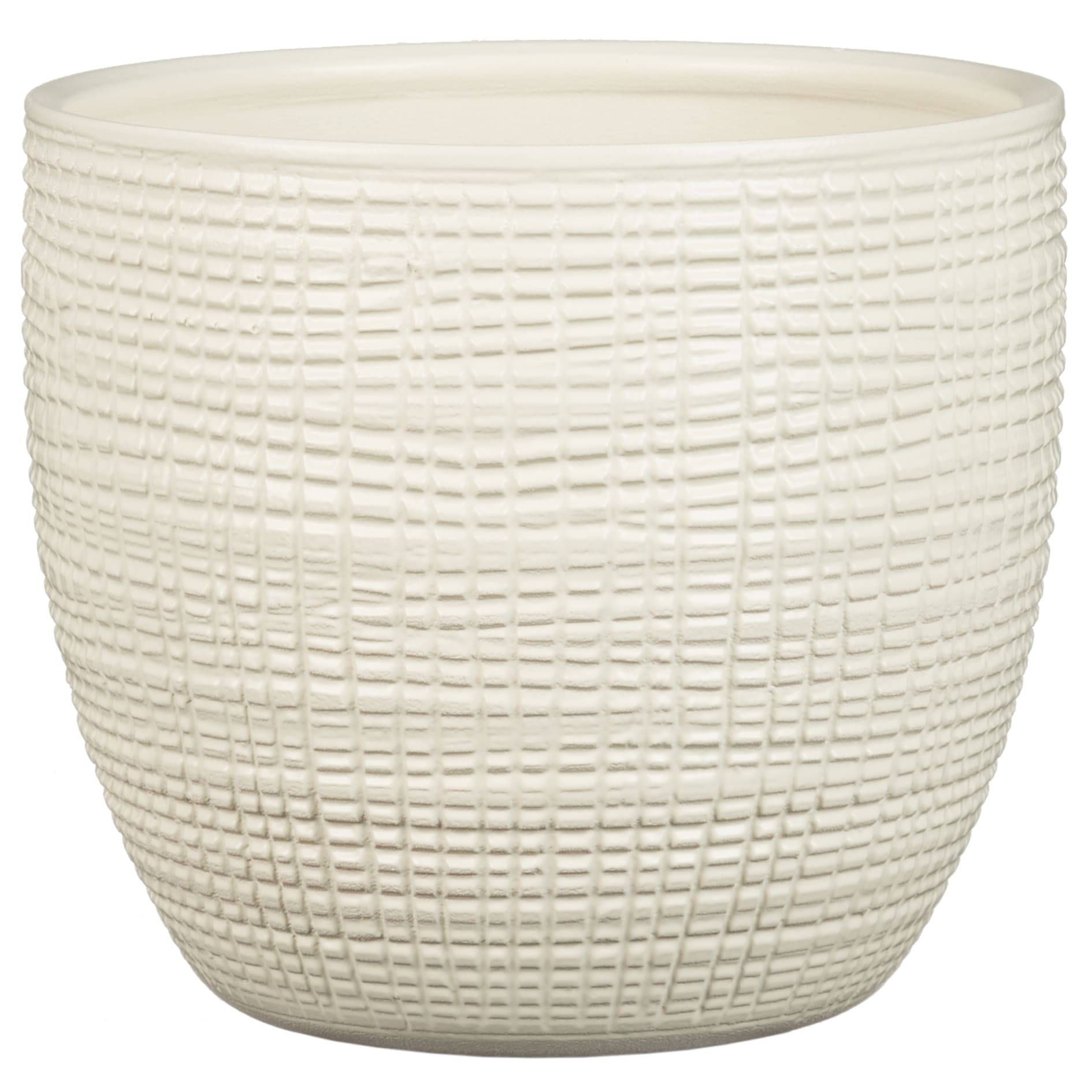 Ghiveci, rotund alb Vanilla, 12 cm  Scheurich