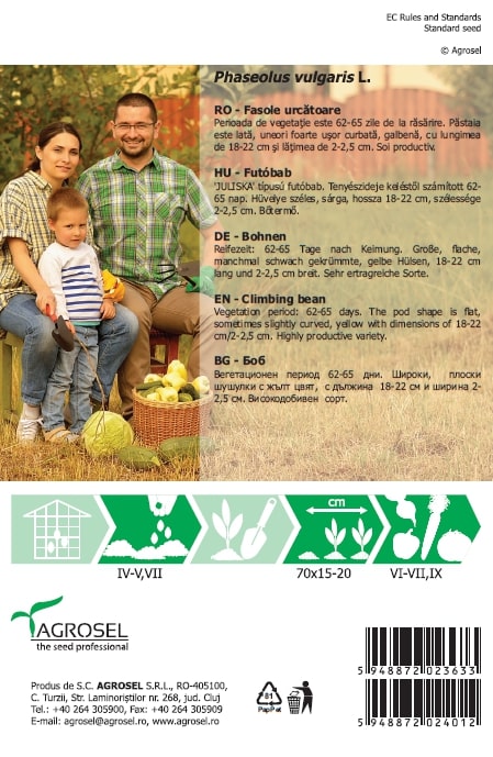 Seminte fasole Ecaterina AGROSEL, 5.4 g