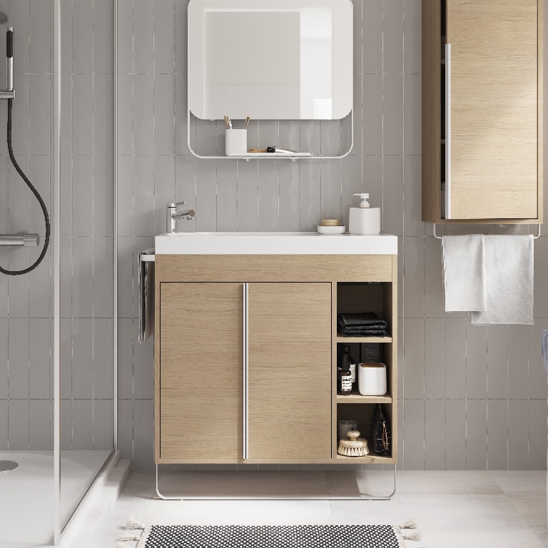 Baza pentru lavoar, suspendata, Natur, 85 x 82 cm  GoodHome MAZA