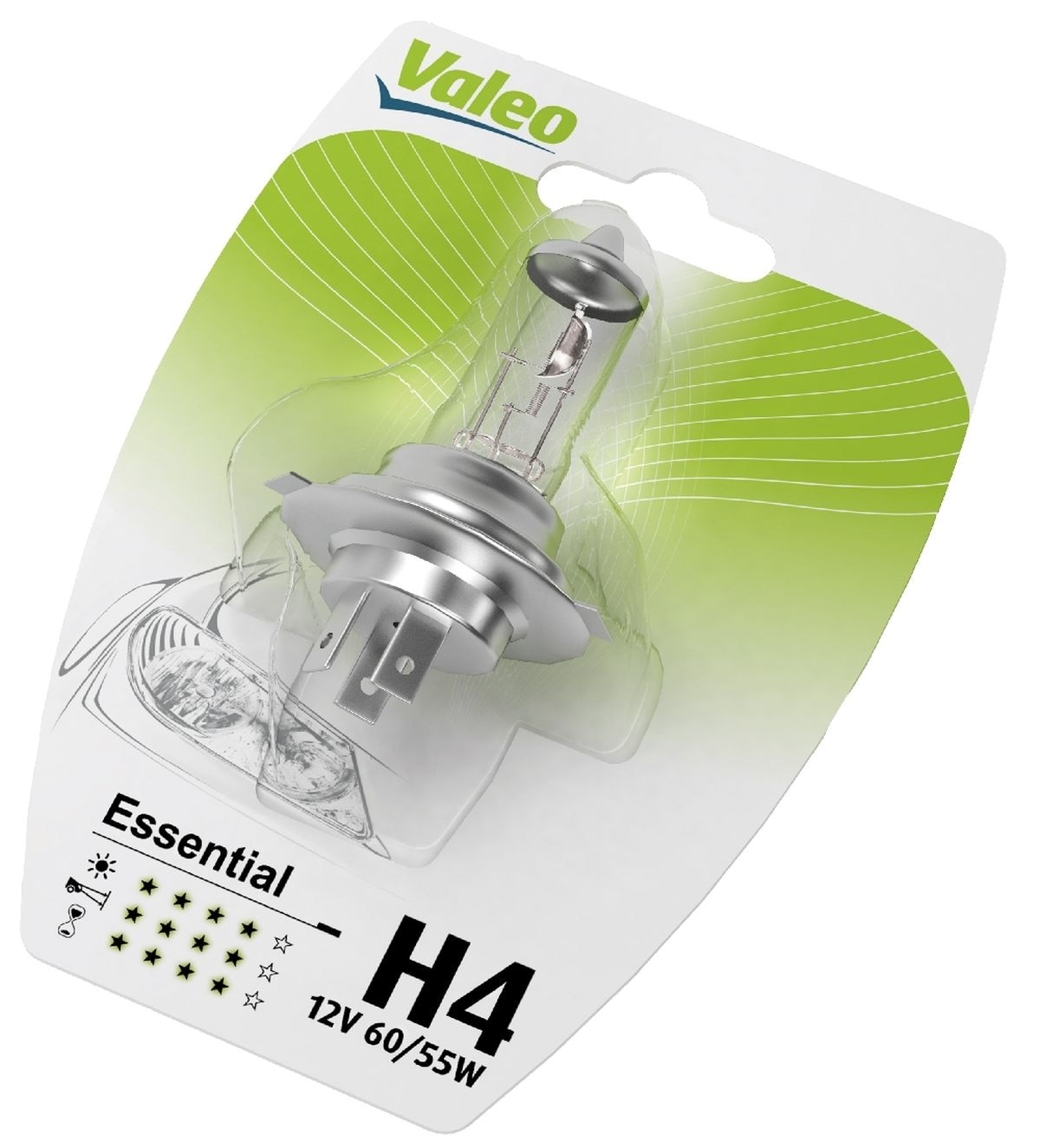 Bec auto, H4, 12V, 60/55W, P43T, Bl1   Valeo Essential