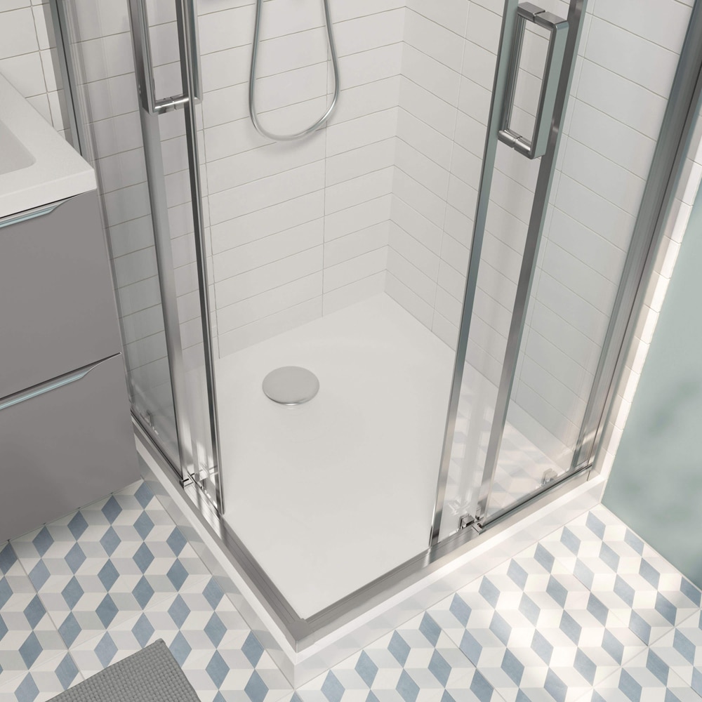 Cadita dus GOODHOME Cavally, patrata, compozit pe baza de rasina, 80 x 80 x 3 cm, alb