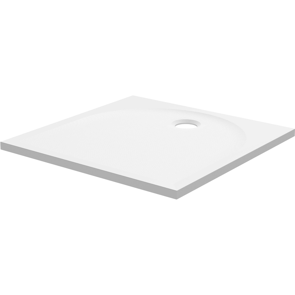 Cadita dus GOODHOME Cavally, patrata, compozit pe baza de rasina, 80 x 80 x 3 cm, alb