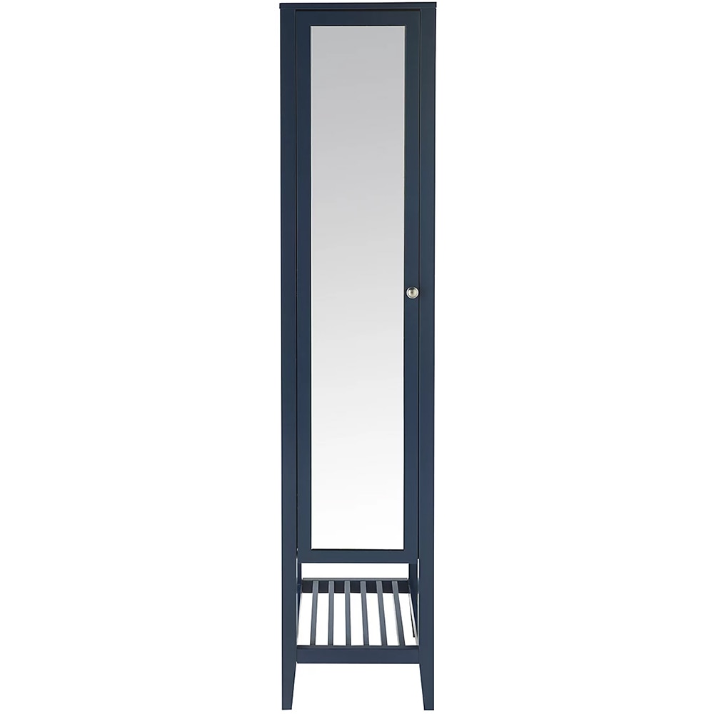 Dulap baie cu oglinda GOODHOME, 40.2 x 36.1 x 185 cm, albastru