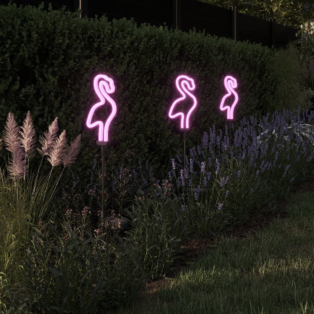 LAMPA NEON LED SOLAR FLAMINGO