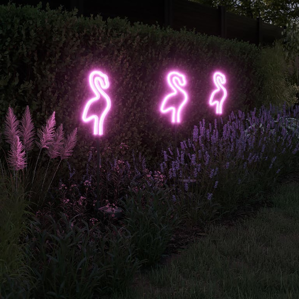 LAMPA NEON LED SOLAR FLAMINGO