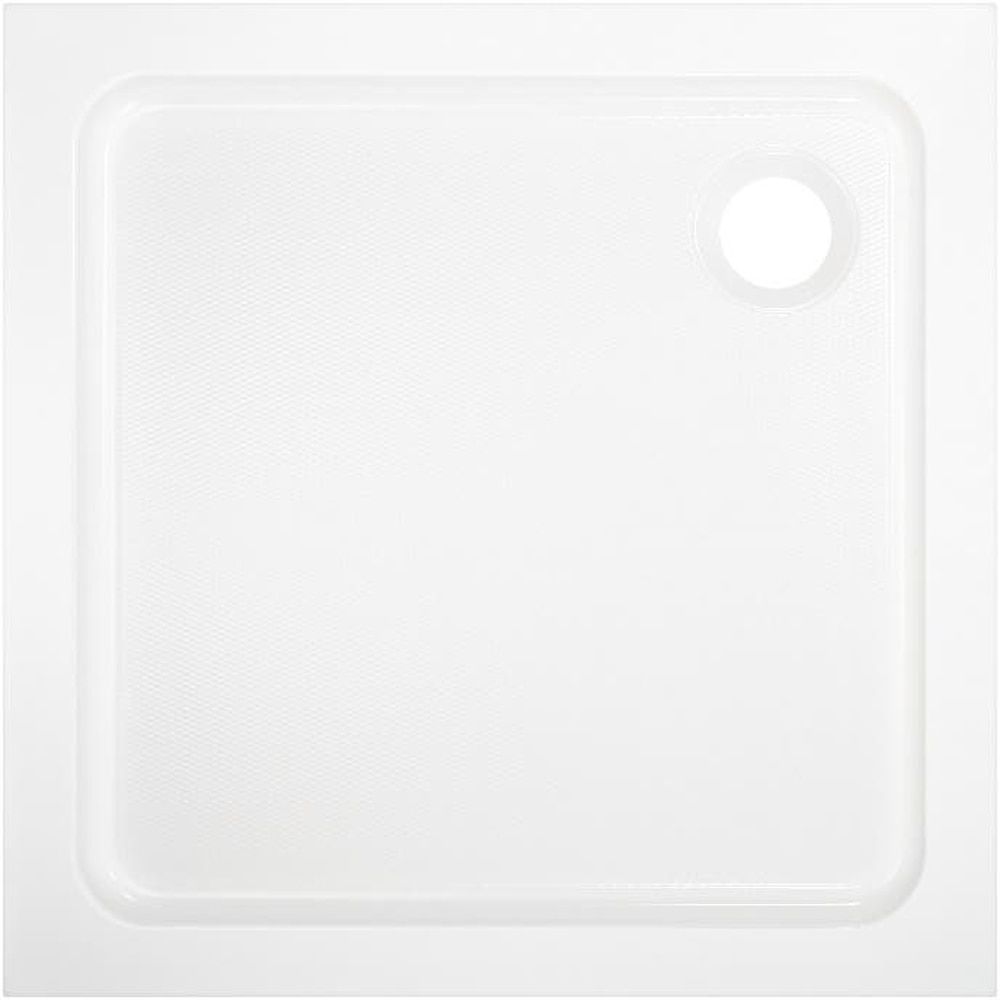 Cadita dus Dommel, patrata, ABS si acril, 80 x 80 x 15 cm, alb