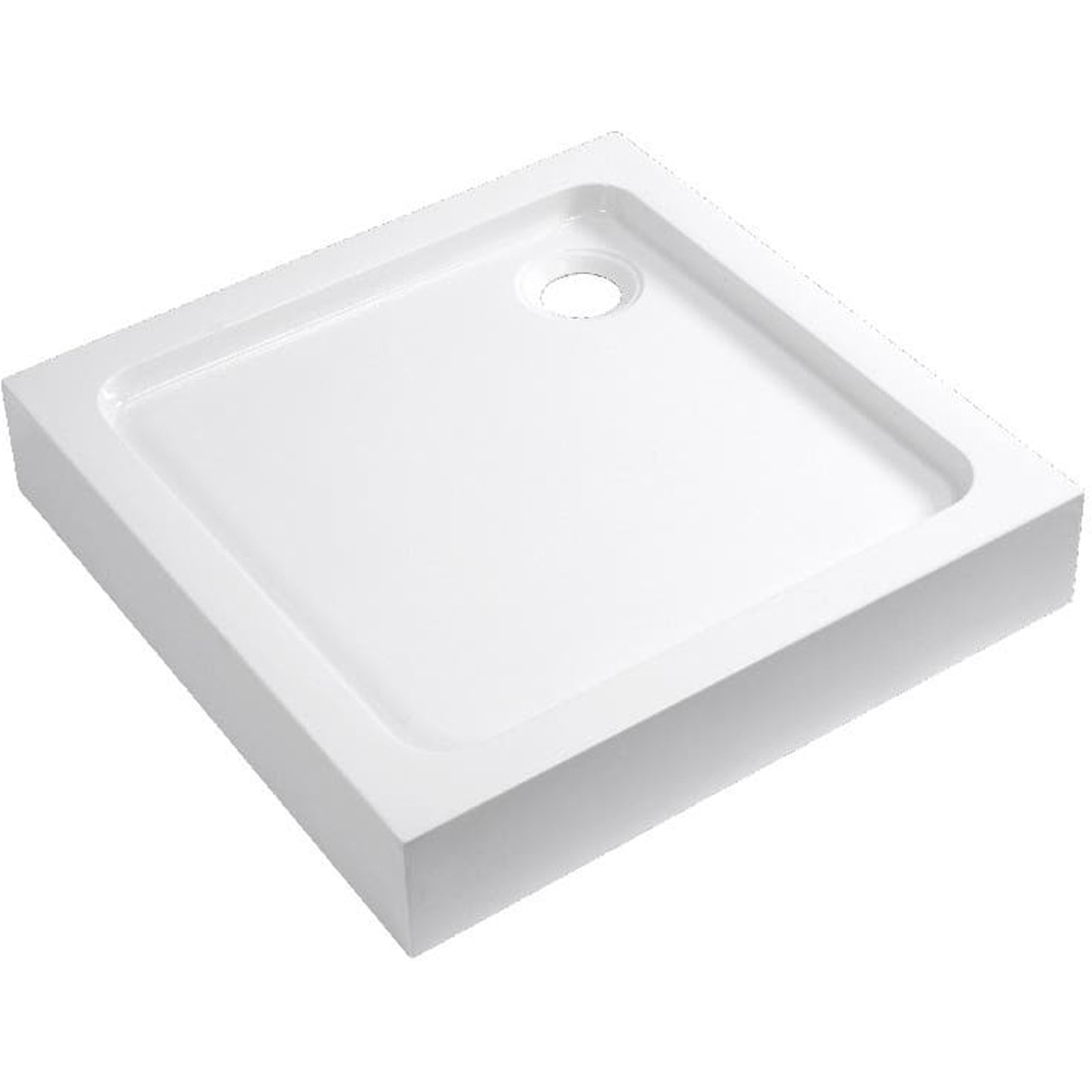 Cadita dus Dommel, patrata, ABS si acril, 80 x 80 x 15 cm, alb