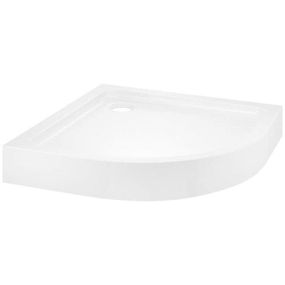 Cadita dus Dommel, semirotunda, ABS si acril, 80 x 80 x 15 cm, alb