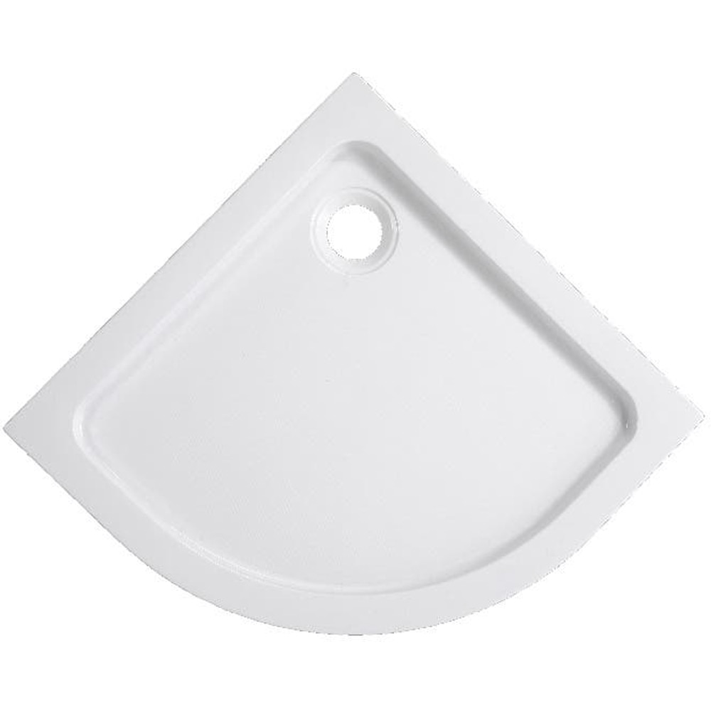 Cadita dus Dommel, semirotunda, ABS si acril, 80 x 80 x 15 cm, alb