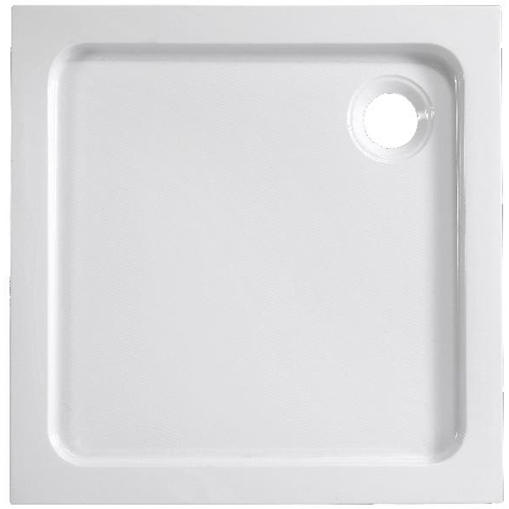 Cadita dus Dommel, patrata, ABS si acril, 90 x 90 x 15 cm, alb