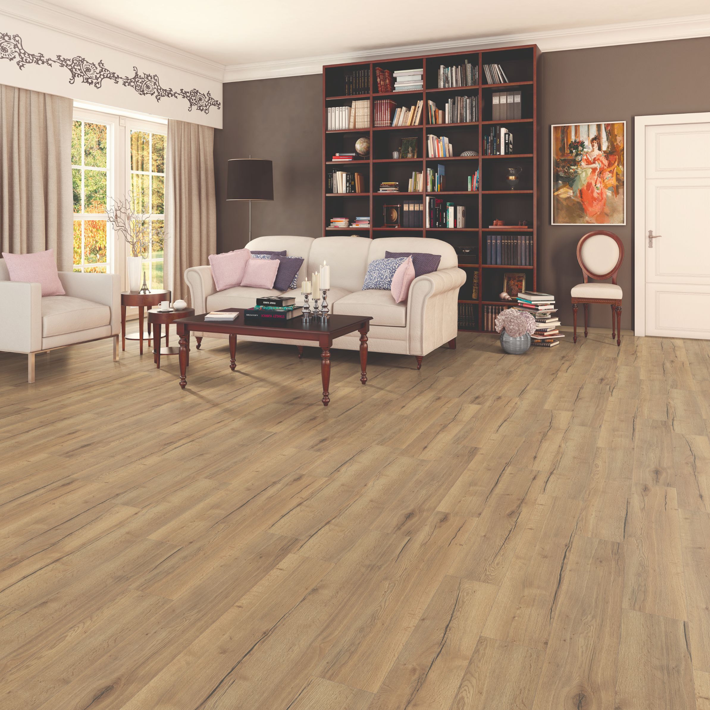Parchet laminat GoodHome, 8 mm, natural, HDF, AC4, 2.54 mp/cutie