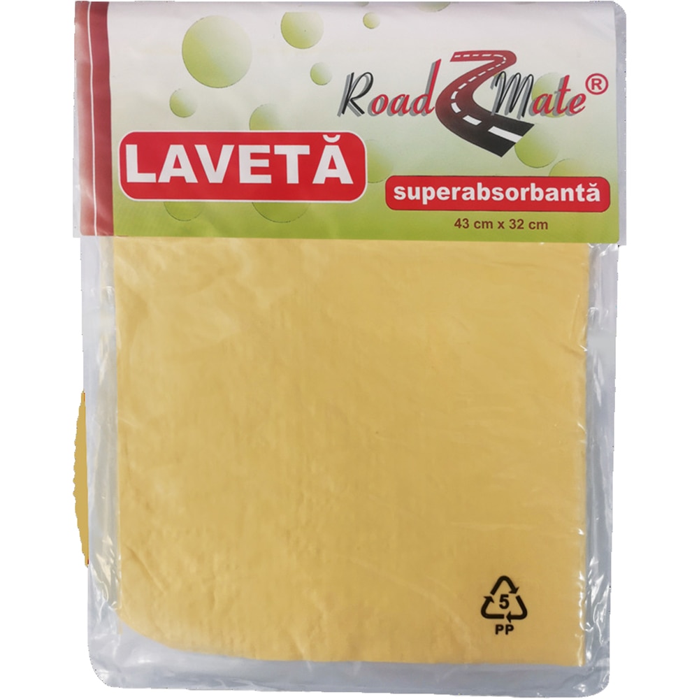 Laveta sintetica ROADMATE, PVA, 43 x 32cm, galben