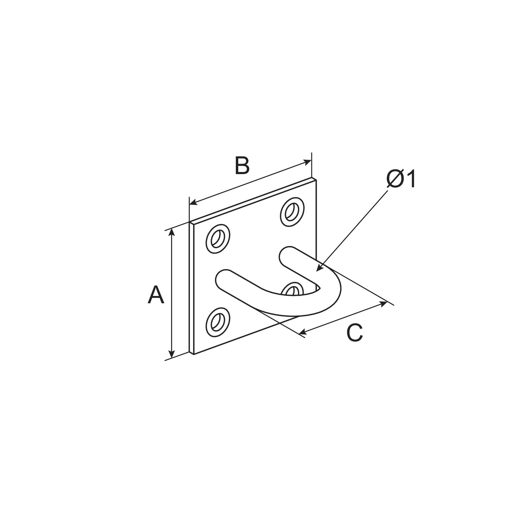 Placa Cu Ochi 38X8X30Mm