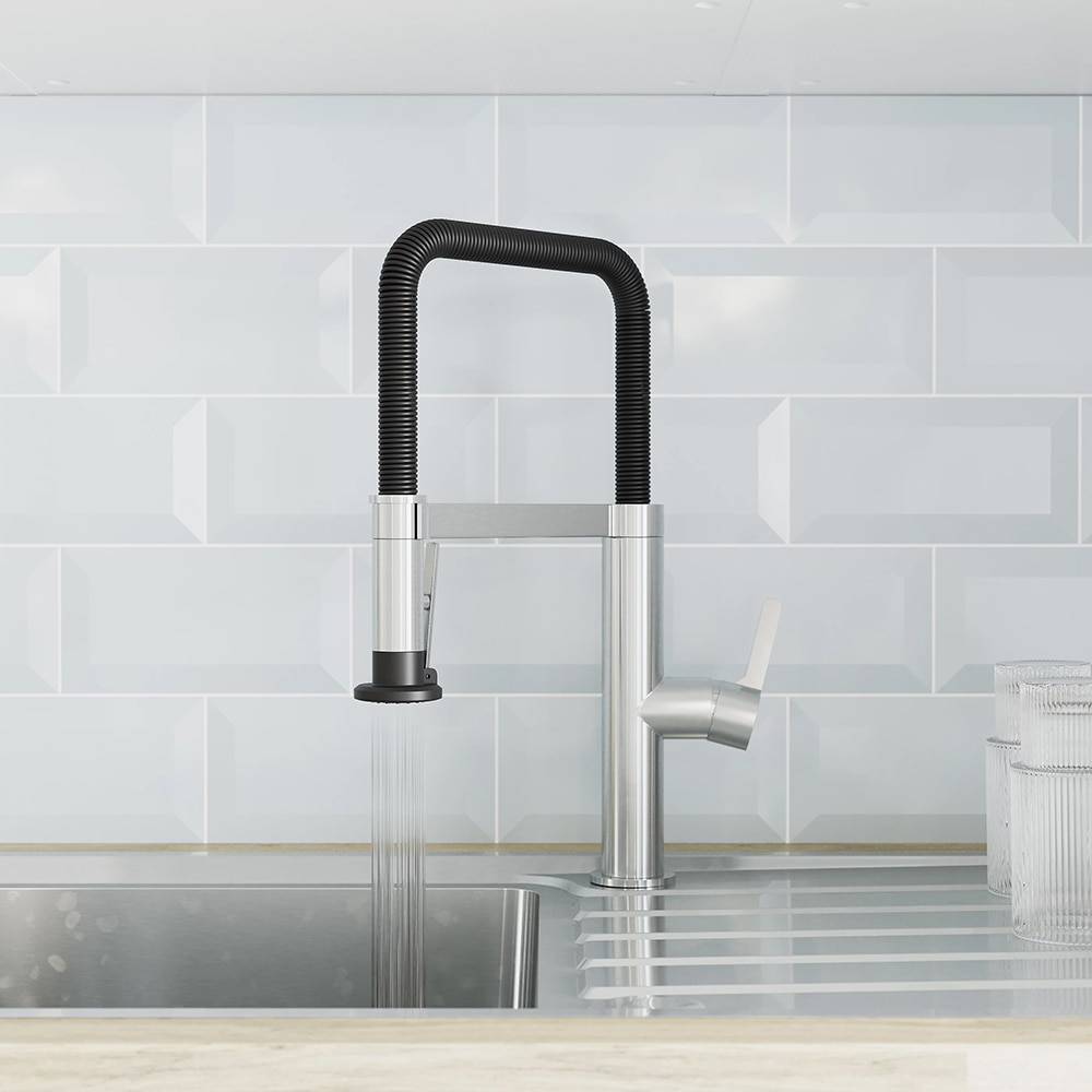 Baterie bucatarie GOODHOME Kamut, dus extractibil, alama, argintiu