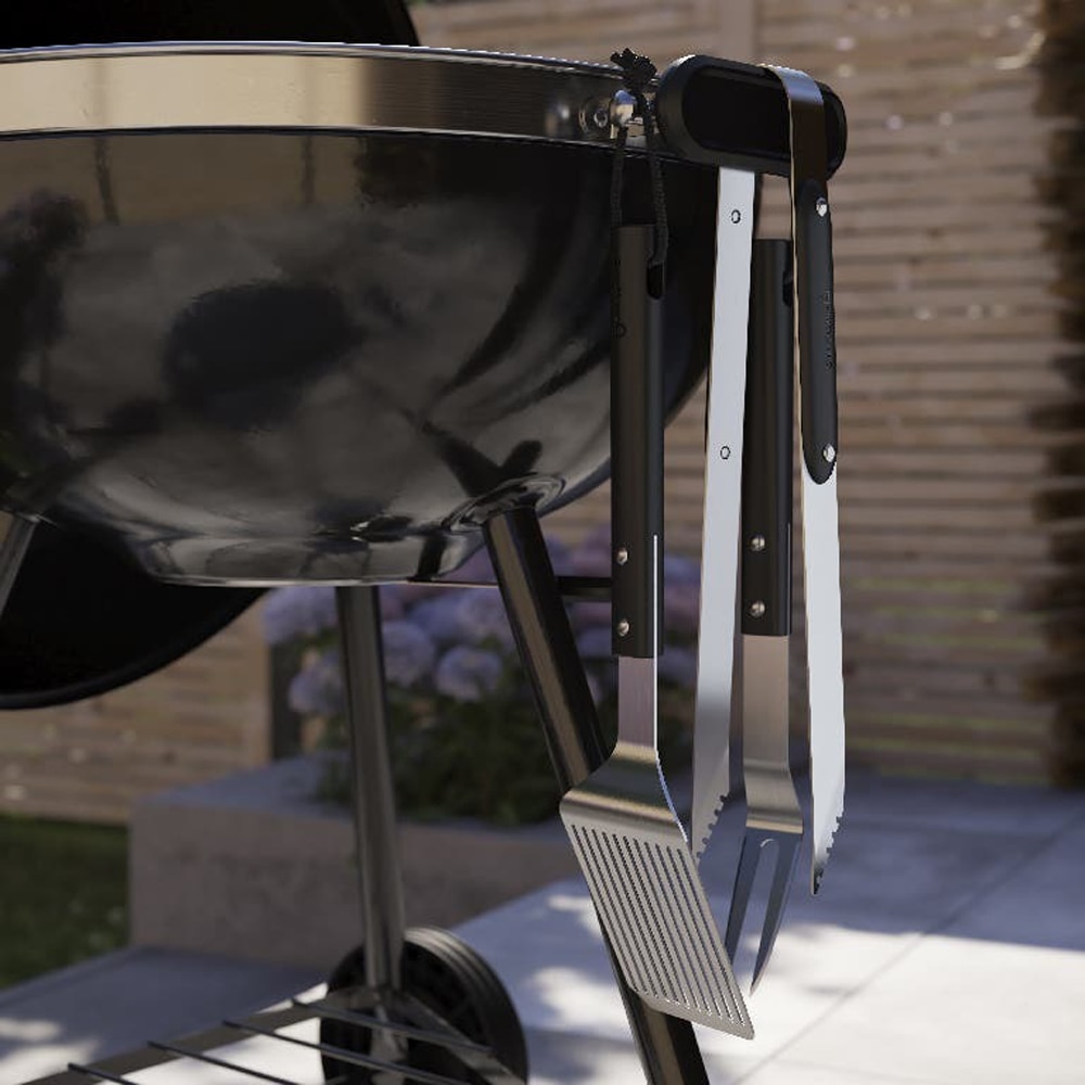 Furculita pentru gratar GOODHOME, otel, 41 cm, negru