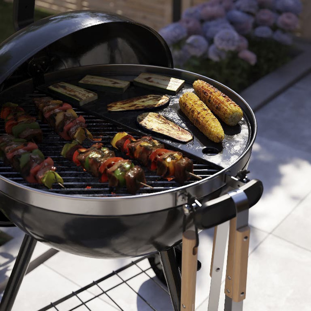 Furculita pentru gratar GOODHOME, otel, 41 cm, bej