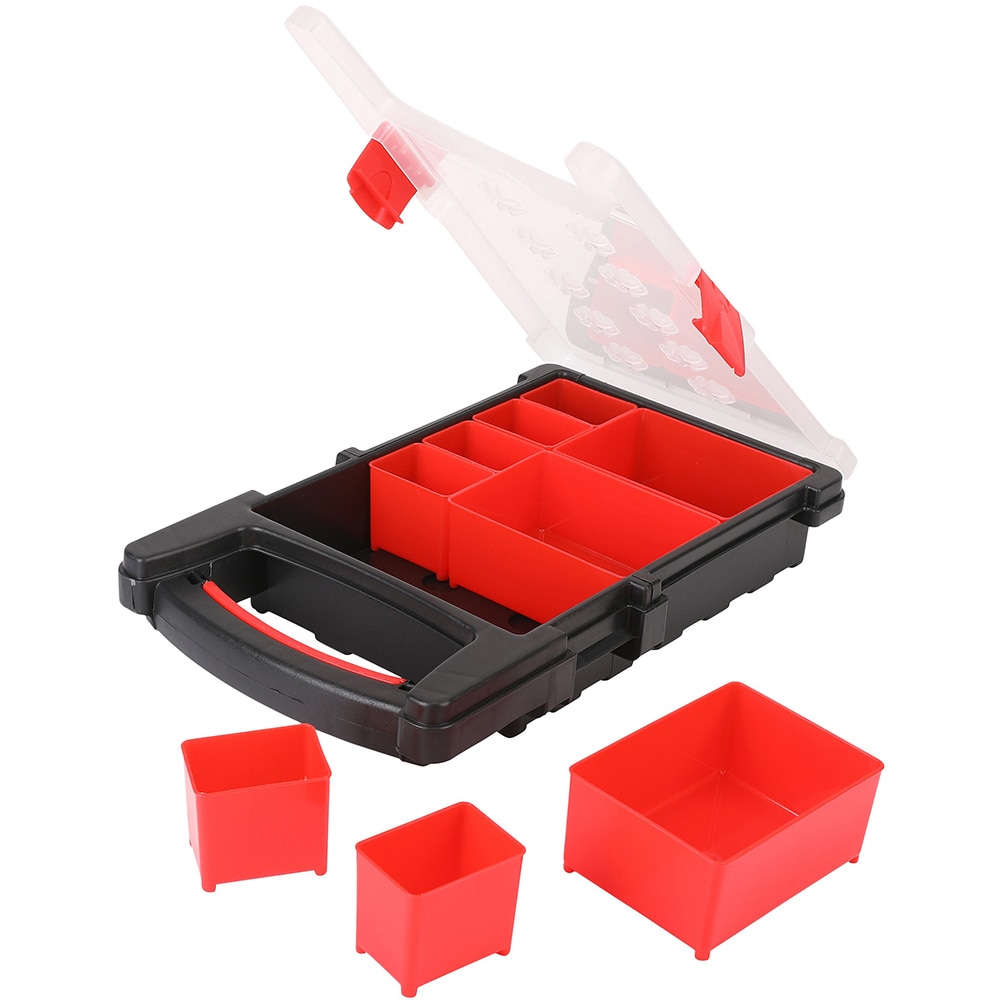 Organizator pentru unelte cu 9 compartimente PERFORMANCE POWER, 33 x 20 x 6 cm, polipropilena, negru/rosu