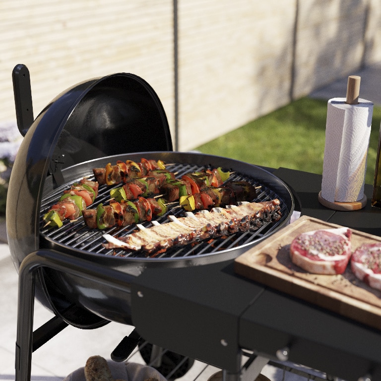 Gratar carbune, rotund cu roti  GoodHome