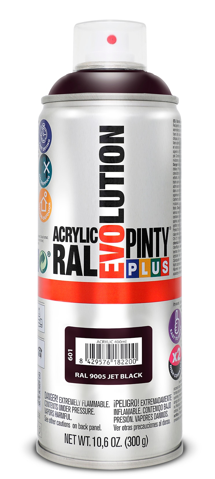 Vopsea spray acrilica PINTYPLUS Evolution, negru, 400ml