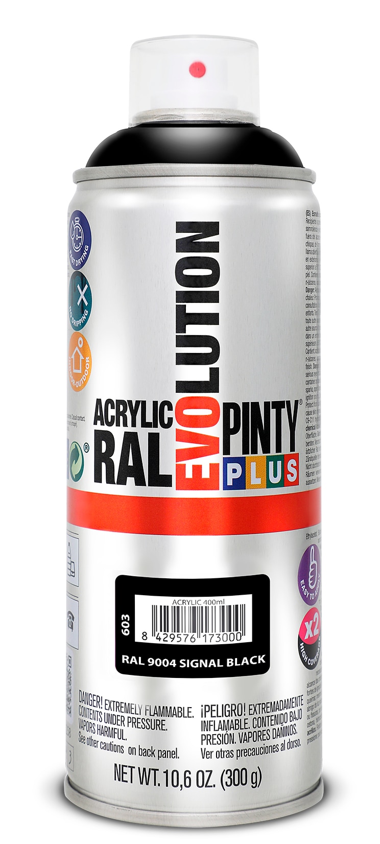 Vopsea spray acrilica PINTYPLUS Evolution, negru, 400ml