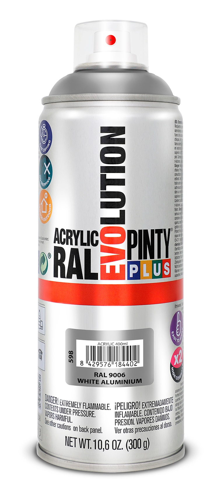 Vopsea spray acrilica PINTYPLUS Evolution, RAL 9006, alb, 400ml