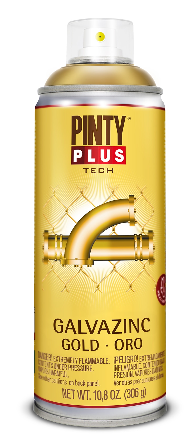 Spray vopsea galvanizare PINTYPLUS Tech, auriu, 400 ml