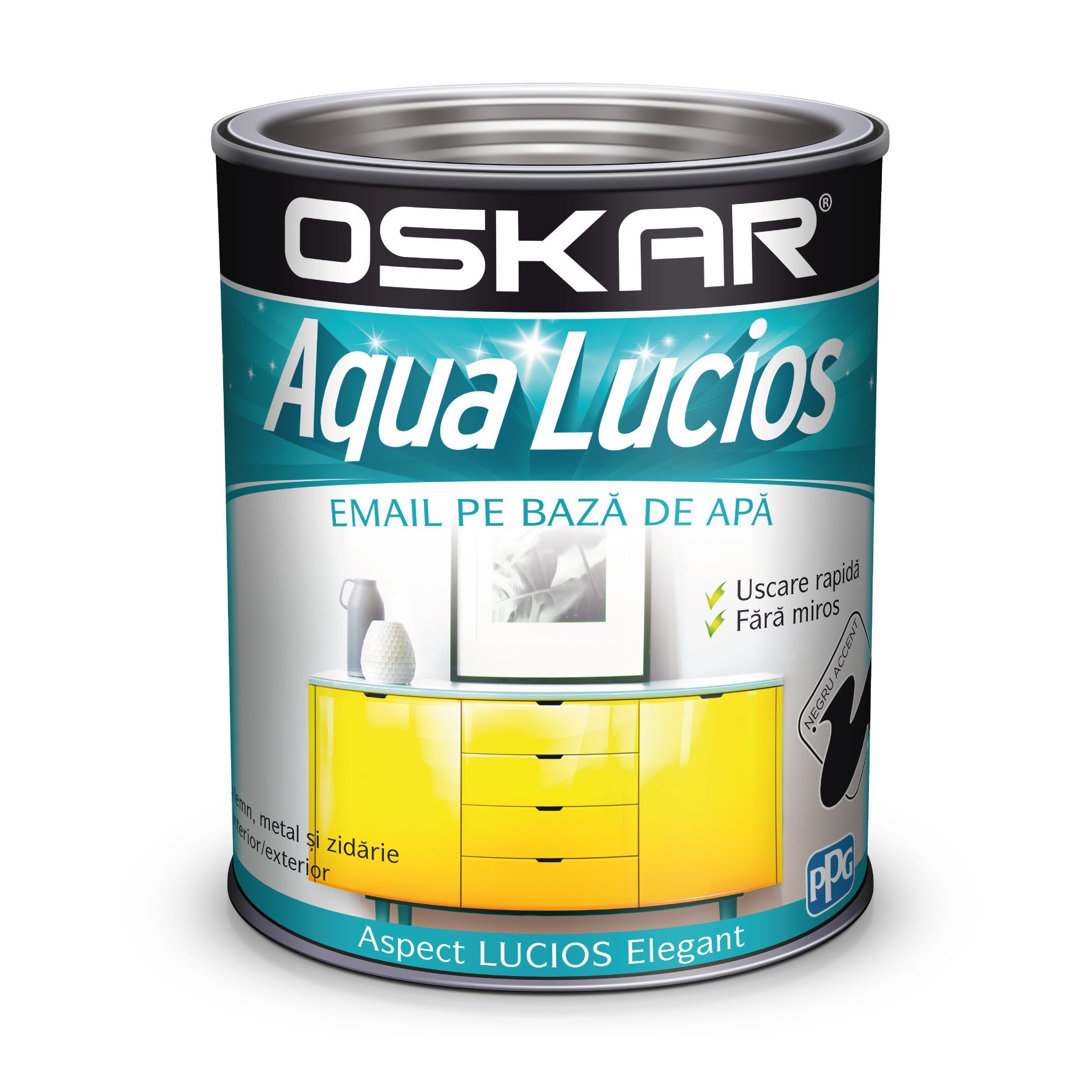 Oskar Aqua Lucios Email Negru 2.5L