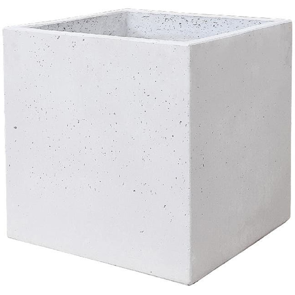 Ghiveci flori VERVE Nore, lut, 30 x 30 x 30 cm, gri deschis