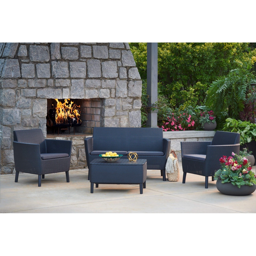 Set mobilier gradina Keter, 4 piese, perne, antracit