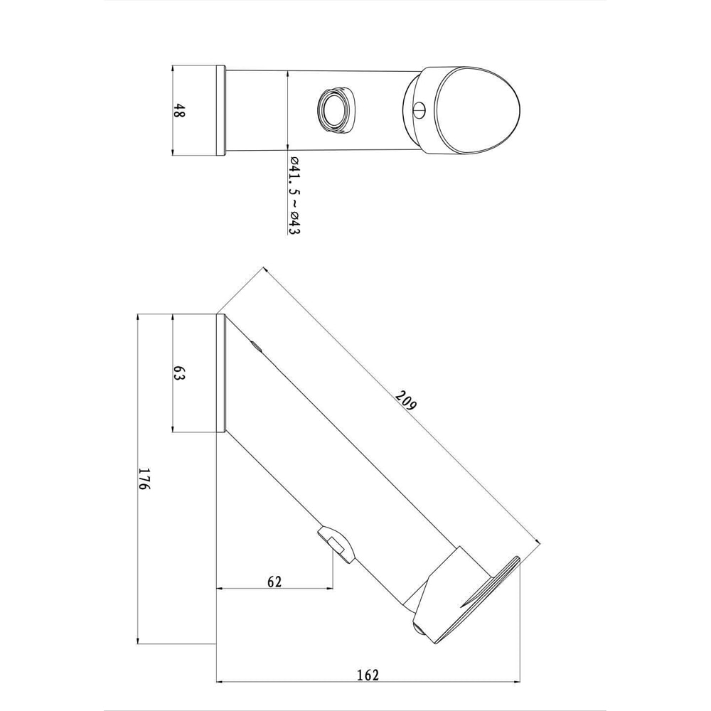 Baterie lavoar GOODHOME Nya, metal, negru