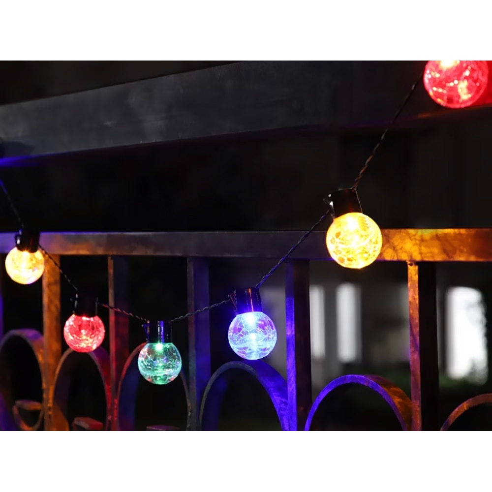 Ghirlanda decorativa LED Crackle 101256994, 1.7m, 8 becuri, negru