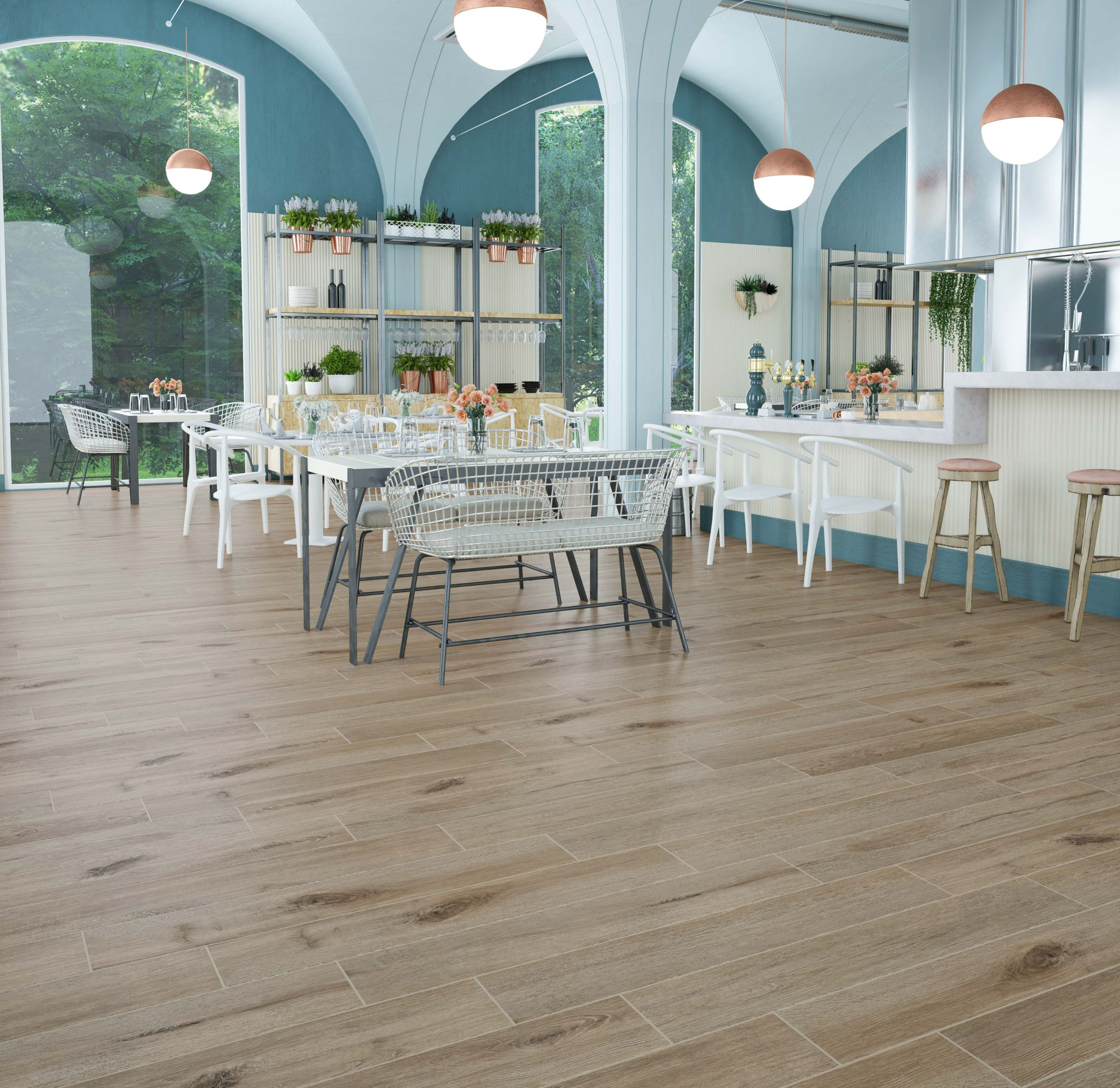 Gresie interior Kai Pine, bej, 120,4 x 20,4 cm, suprafata 0,98 mp