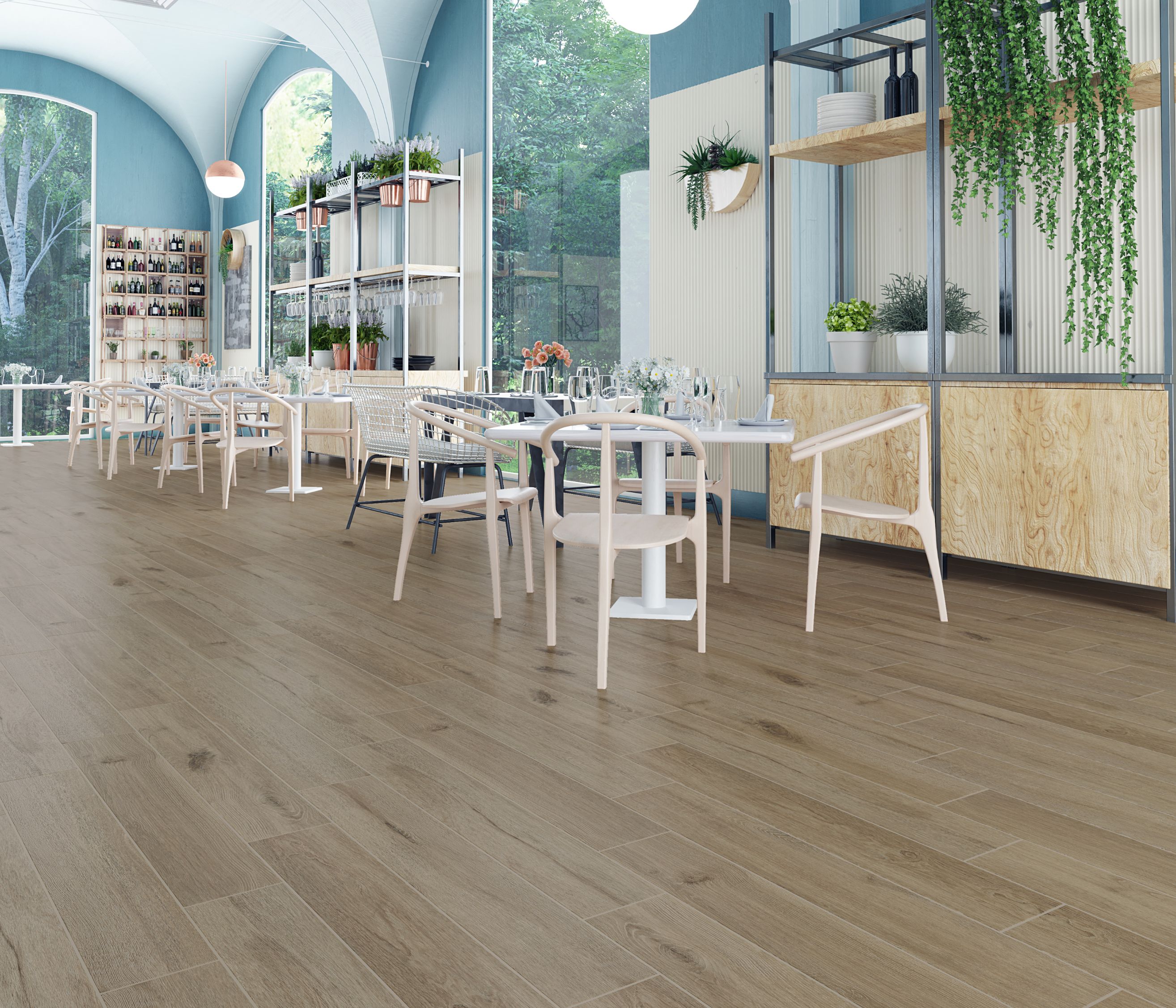 Gresie interior Kai Pine, bej, 120,4 x 20,4 cm, suprafata 0,98 mp