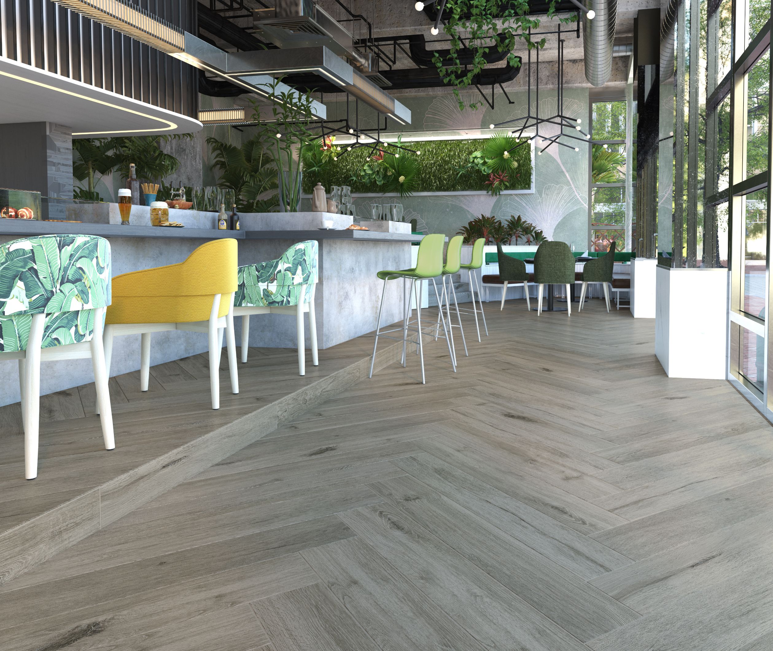 Gresie interior Kai Pine, gri, ceramica, 120,4 x 20 cm, suprafata 0,98 mp