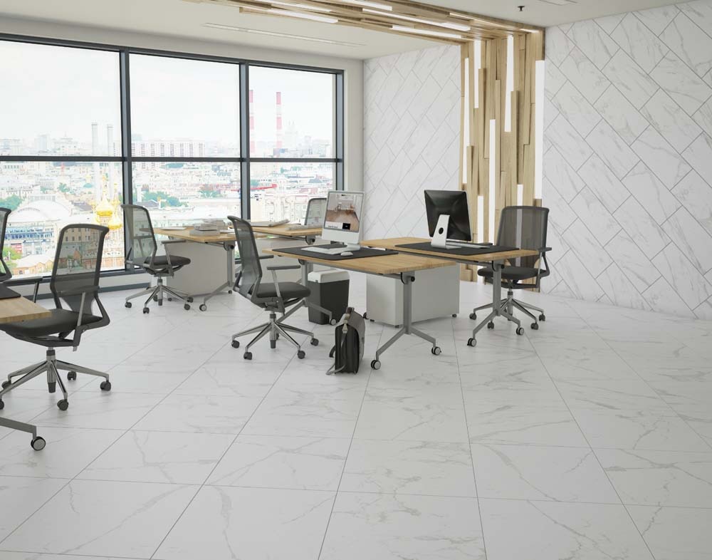 Gresie Interior, Alb, Ceramica, 60 x 30 cm, suprafata 1,62 mp • Kai Mykonos