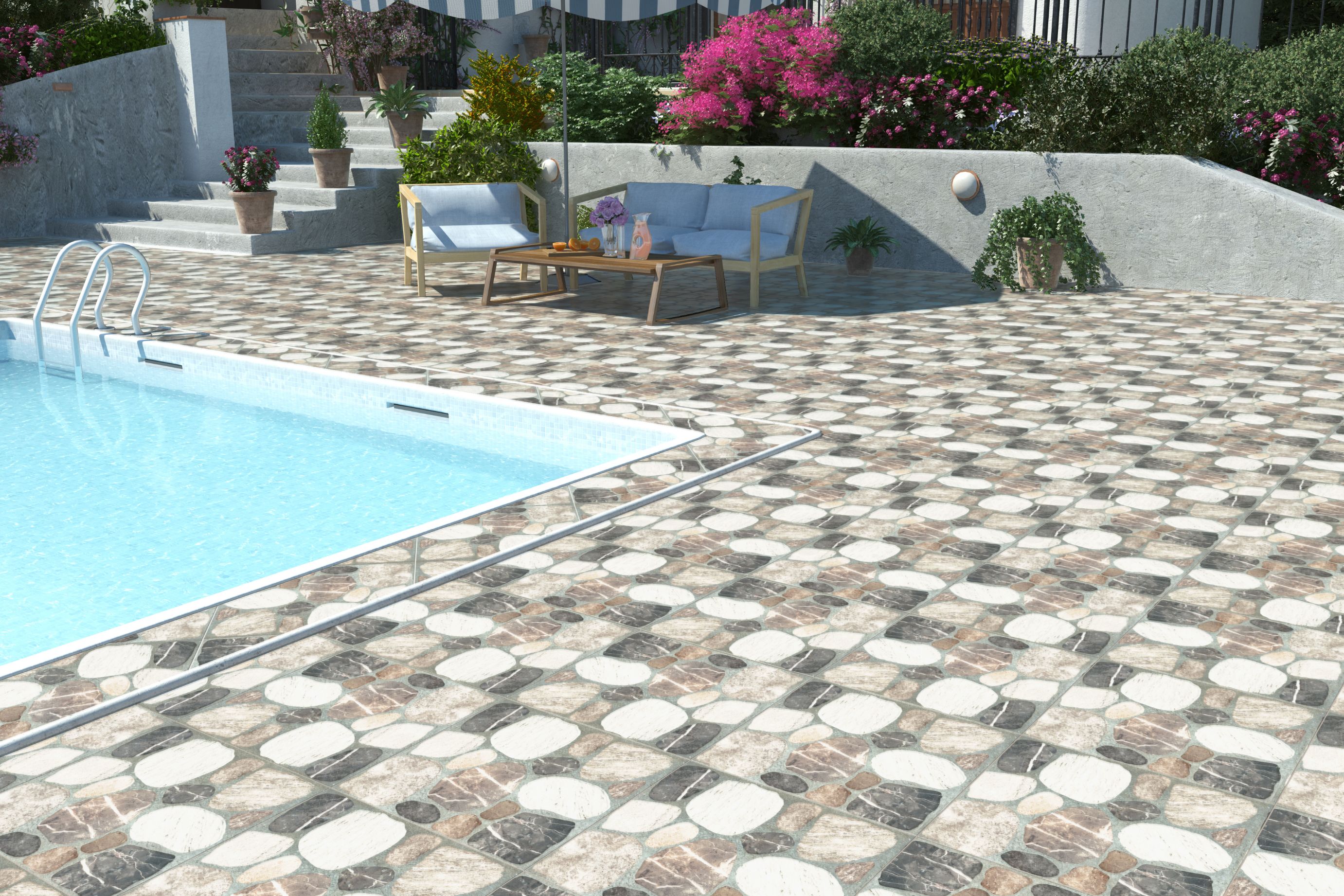 Gresie exterior Kai Rio, bej, 45 x 45 cm, suprafata 1,42 mp