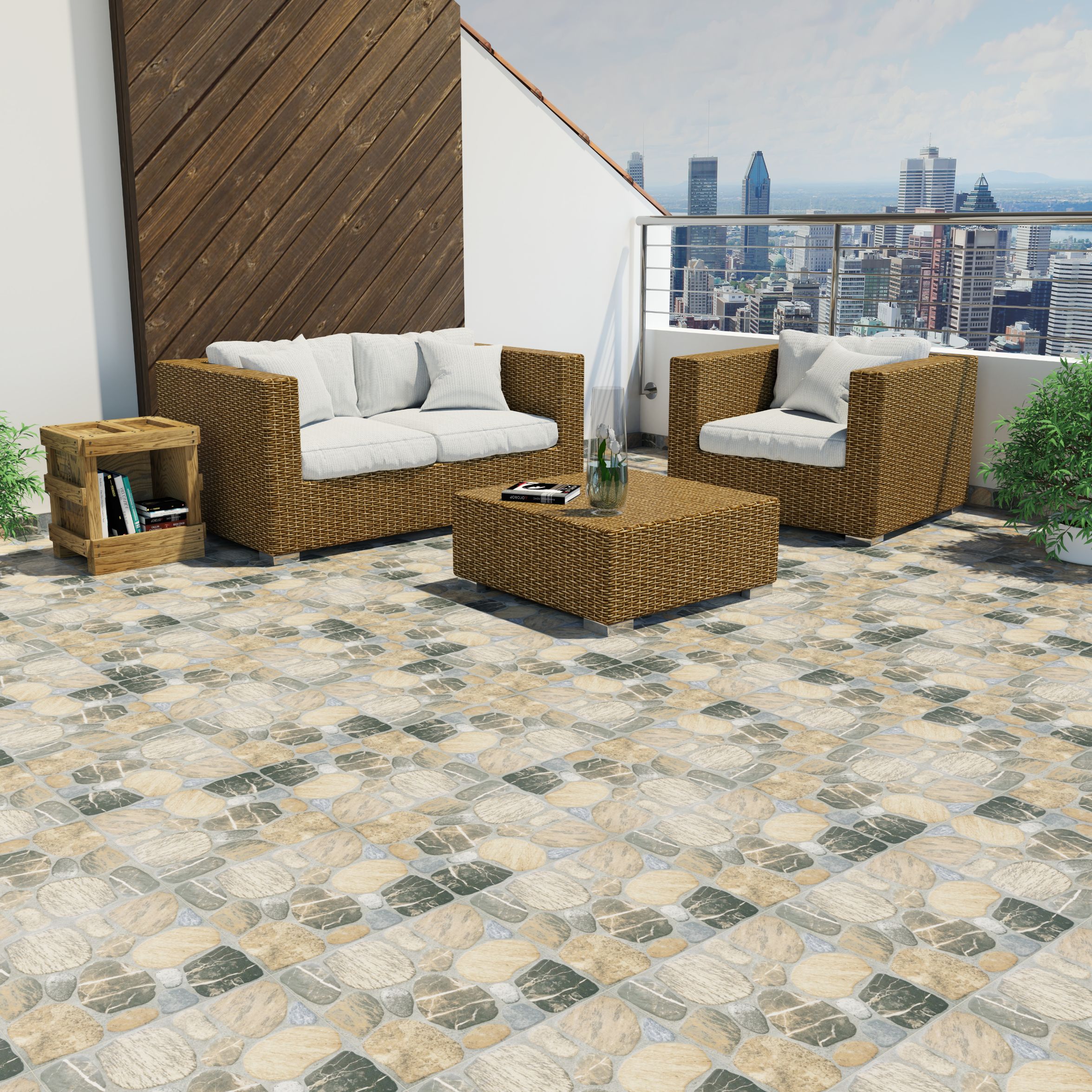 Gresie exterior Kai Rio, maro, 45 x 45 cm, suprafata 1,42 mp