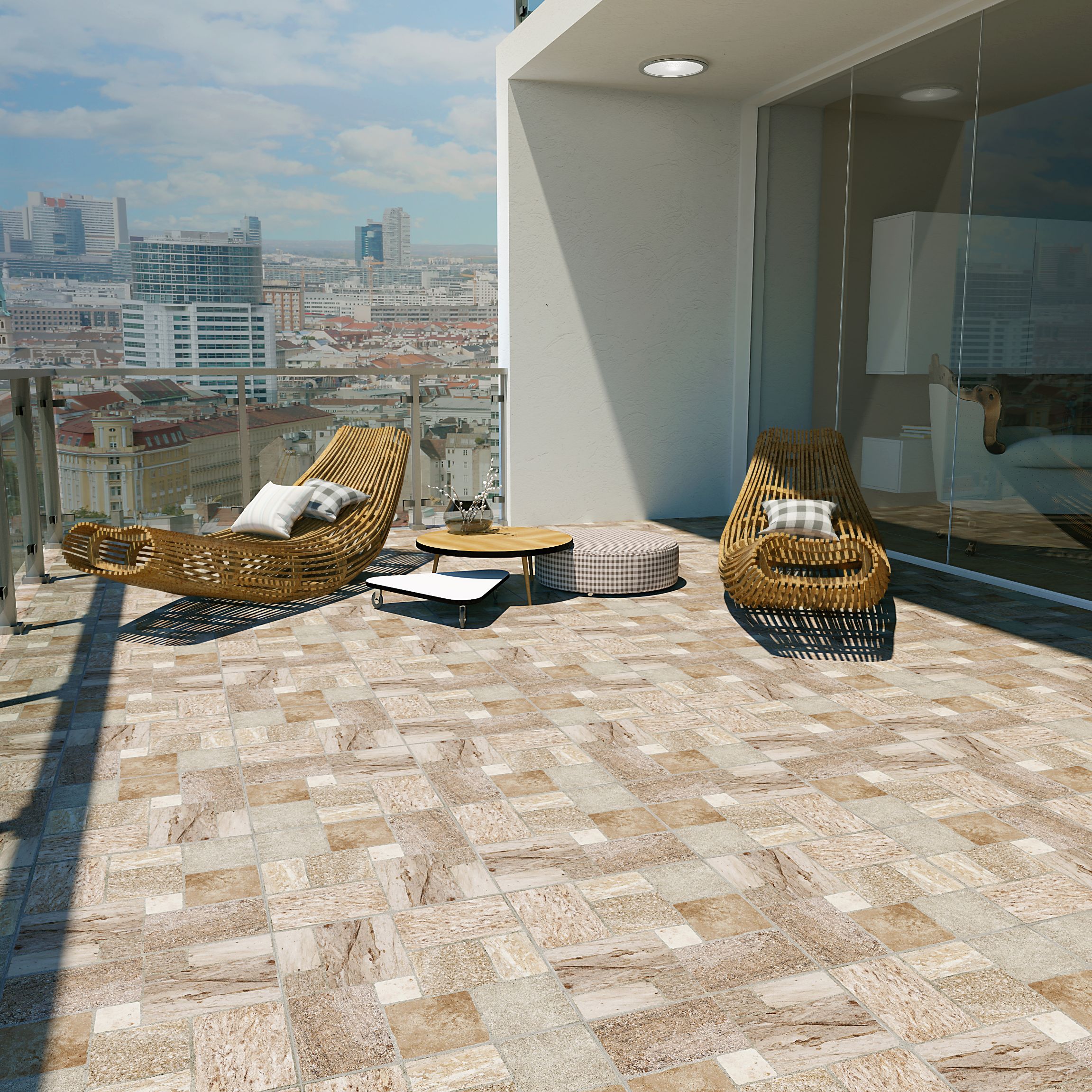 Gresie exterior Kai Vigo, bej, 45 x 45 cm, suprafata 1,42 mp