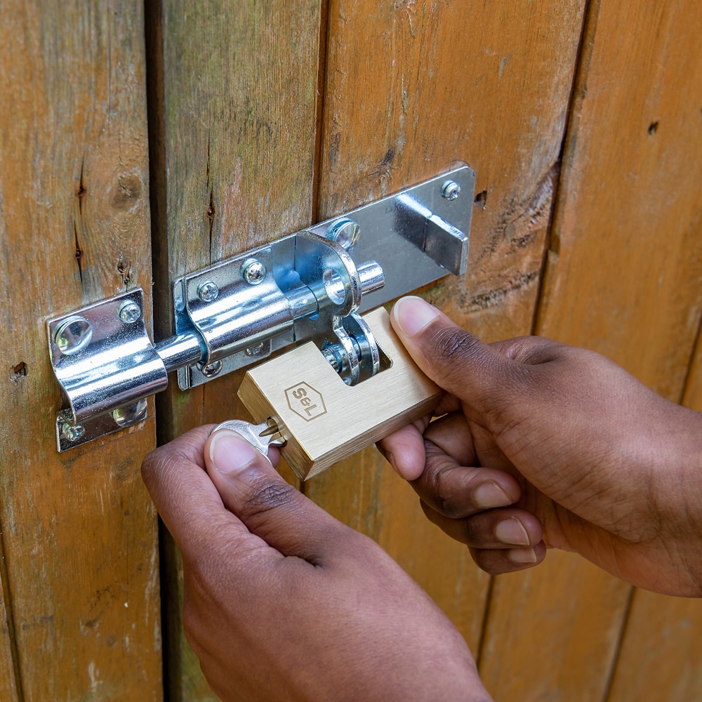 Lacat SMITH AND LOCKE rectangular, alama, 60mm, auriu