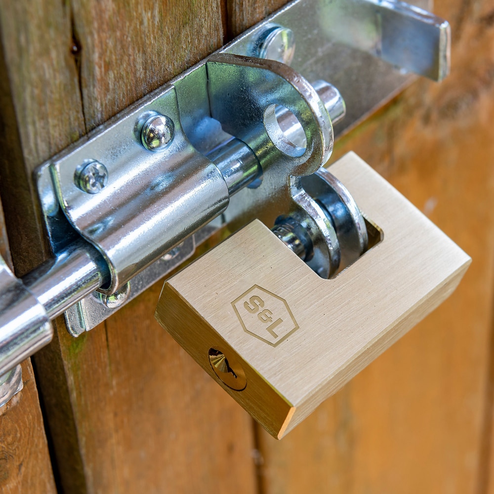 Lacat SMITH AND LOCKE rectangular, alama, 60mm, auriu