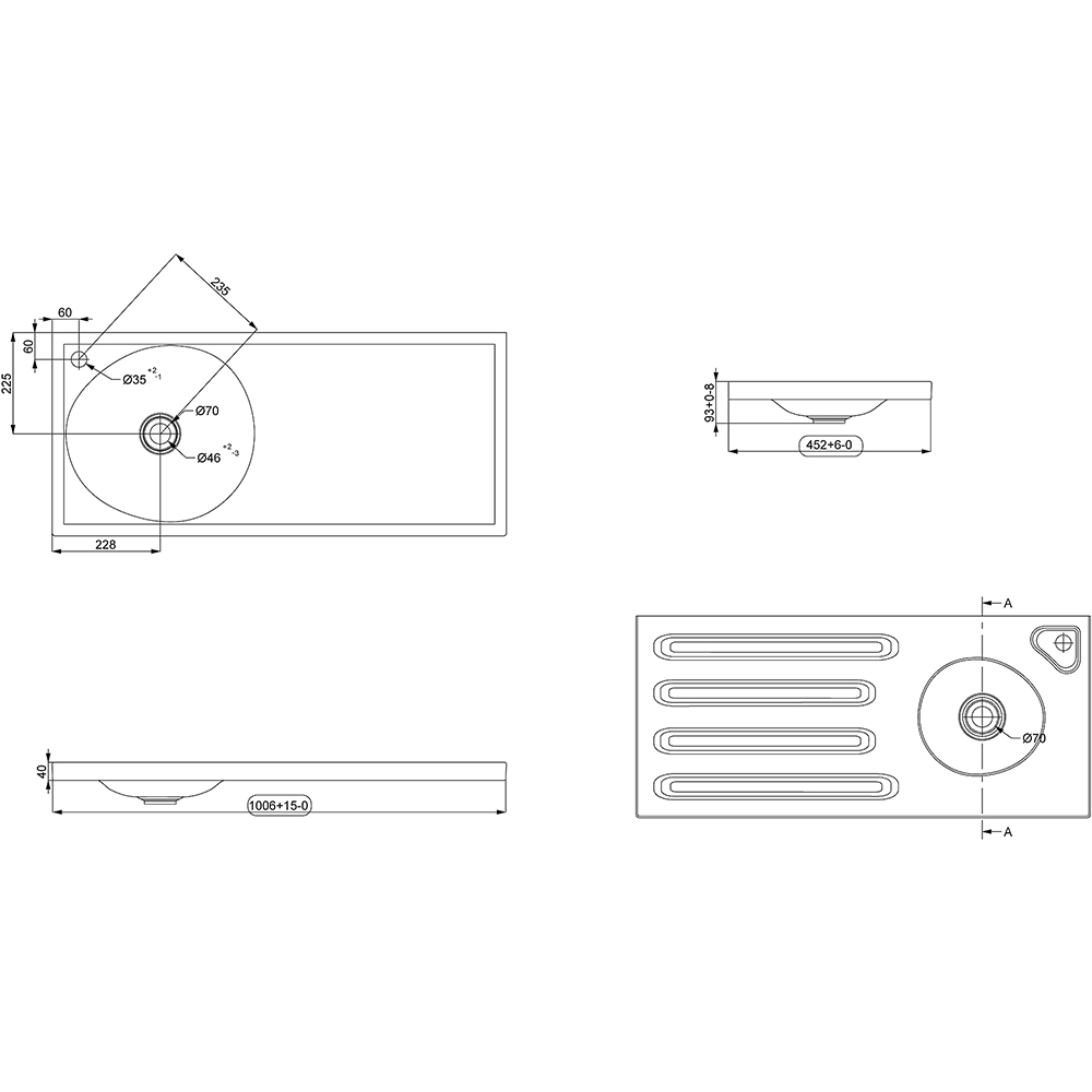 Lavoar baie GOODHOME Kentia, ceramica, 100.6 x 45.2, alb mat