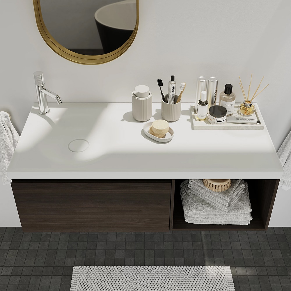 Lavoar baie GOODHOME Kentia, ceramica, 100.6 x 45.2, alb mat