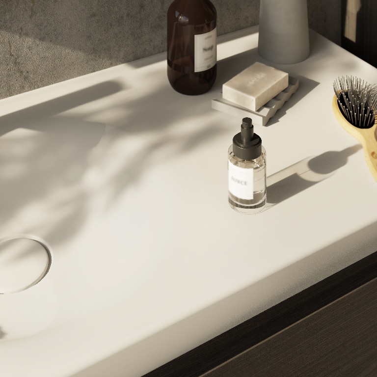 Lavoar baie GOODHOME Kentia, ceramica, 80.6 x 45.2 cm, alb mat