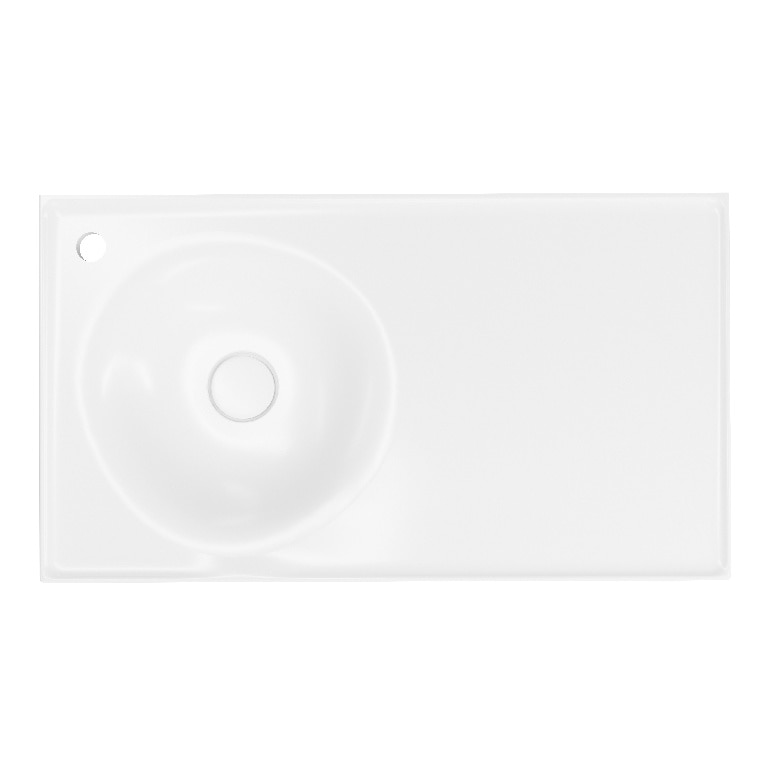 Lavoar baie GOODHOME Kentia, ceramica, 80.6 x 45.2 cm, alb mat