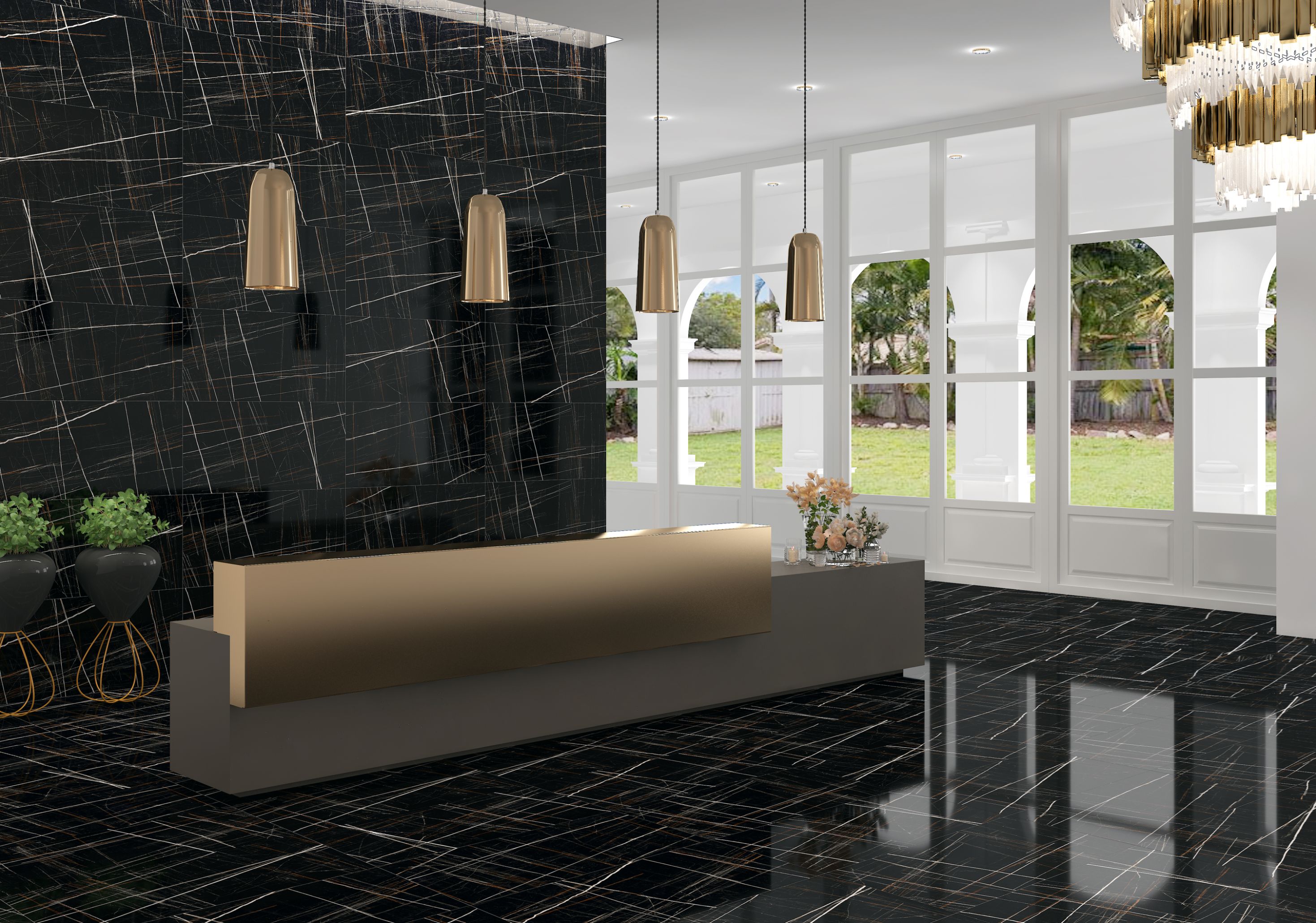 Gresie interior/exterior Sahara, negru, 120 x 60 cm, 1,44 mp/cutie