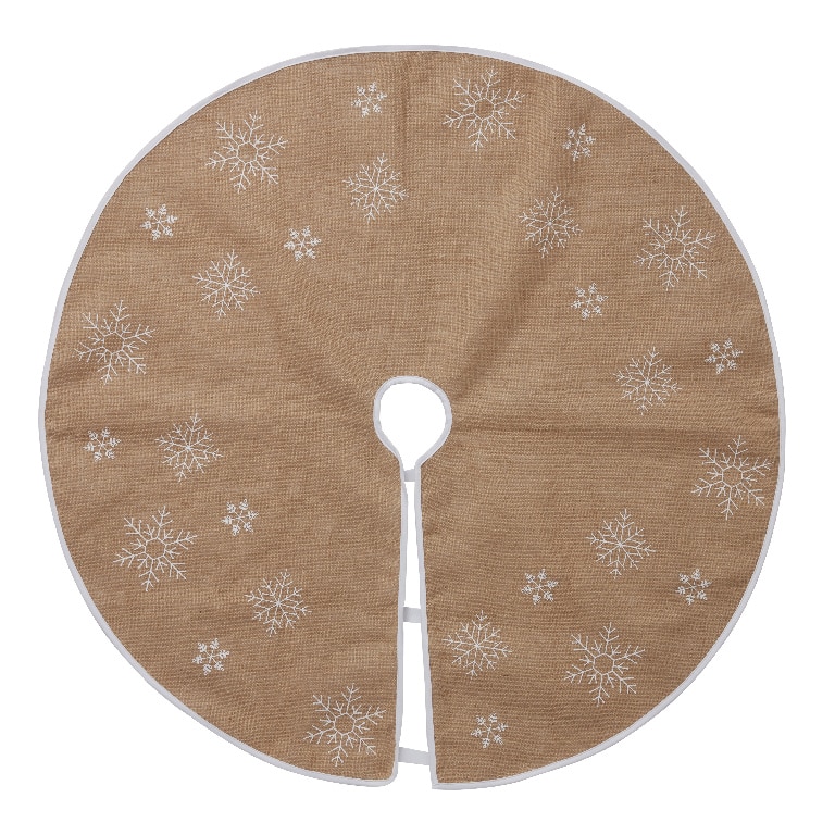 Husa suport brad, model fulgi de nea, 99 cm, maro